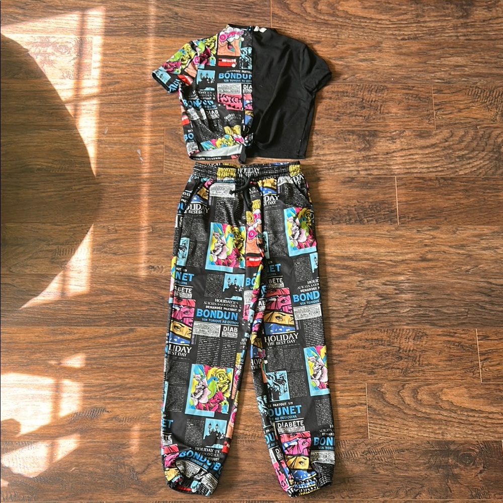 Graphic Print Girls size 10 Matching Set